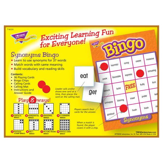 Synonyms Bingo Game